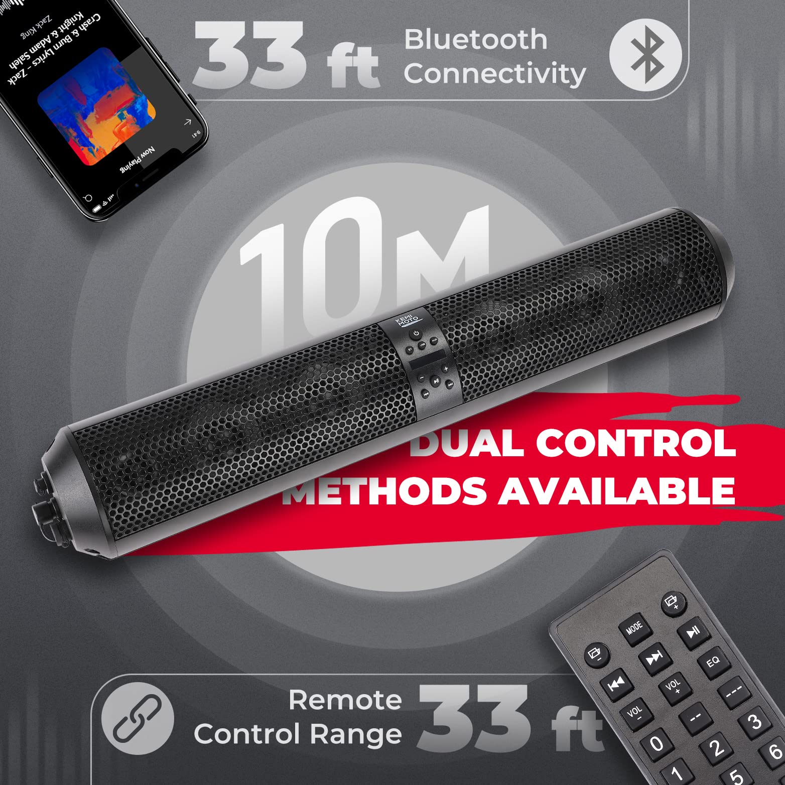 6 Speaker 28" UTV Bluetooth Sound Bar for Golf Carts - Image 4