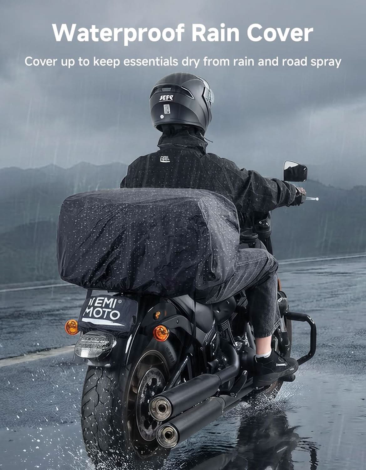 60–80L Expandable Tail Bag For Motorcycle Travel - Image 4