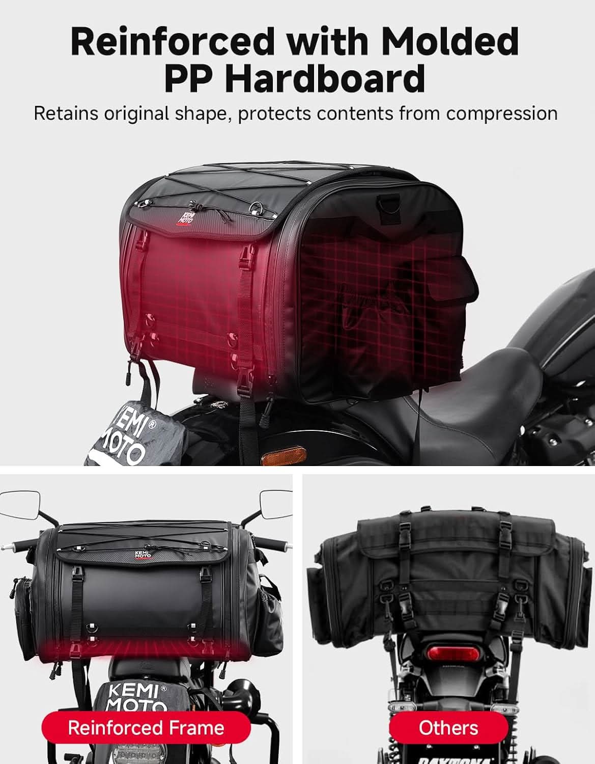 60–80L Expandable Tail Bag For Motorcycle Travel - Image 6