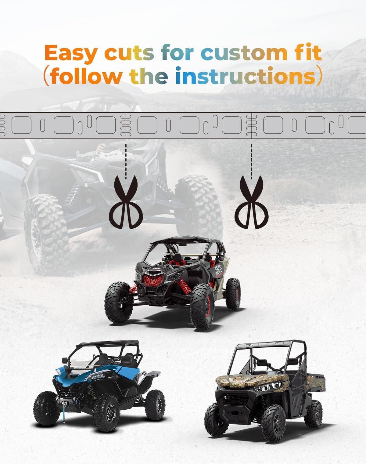 60'' UTV Windshield RGB Light Strips for Maverick X3 / Defender / ZForce / UForce - Image 6