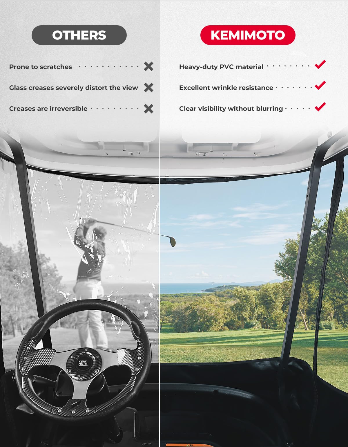 600D Enclosure Extended Roof for EZGO, Club Car Precedent/Onward/Tempo - Image 3