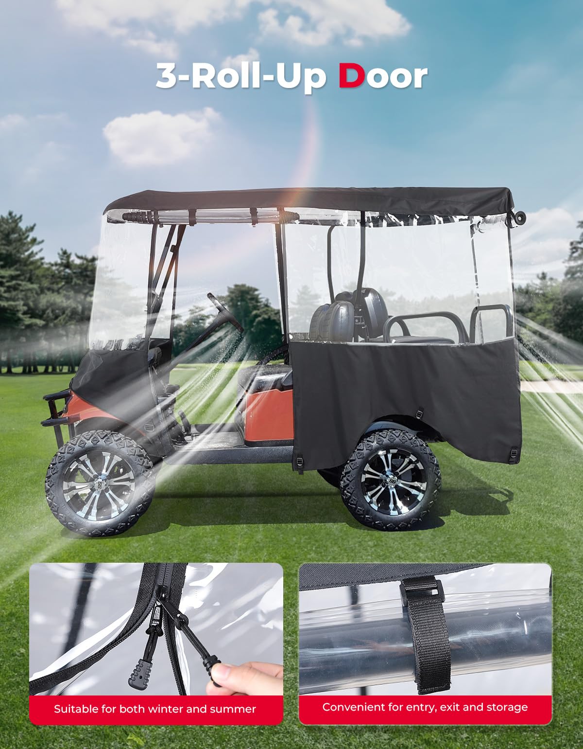 600D Enclosure Extended Roof for EZGO, Club Car Precedent/Onward/Tempo - Image 5