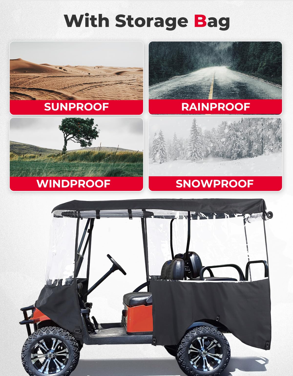 600D Enclosure Extended Roof for EZGO, Club Car Precedent/Onward/Tempo - Image 7