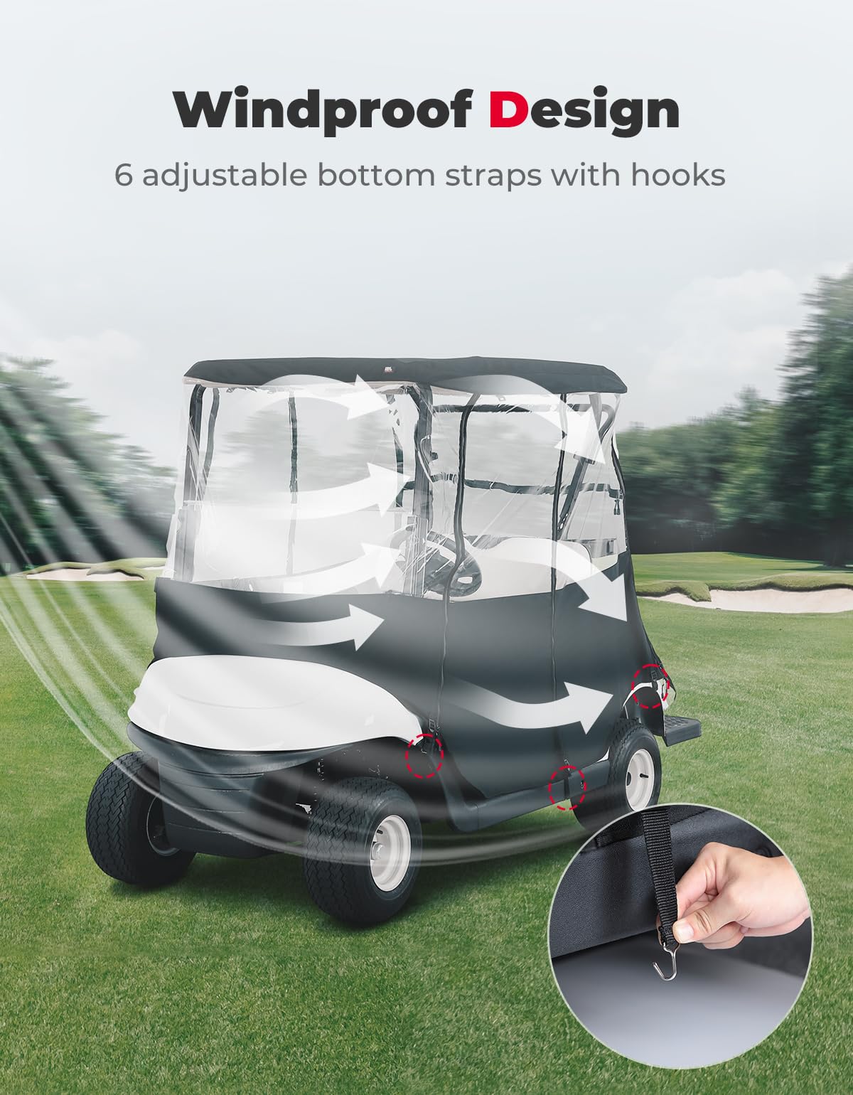 600D Golf Cart Enclosure for Club Car Precedent/Tempo/Onward, EZGO - Image 5