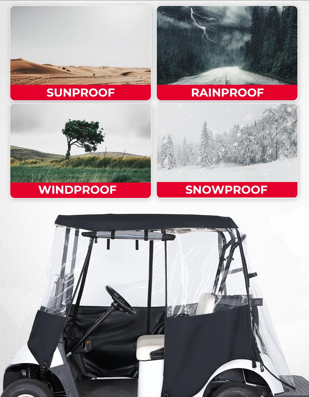 600D Golf Cart Enclosure for Club Car Precedent/Tempo/Onward, EZGO - Image 7
