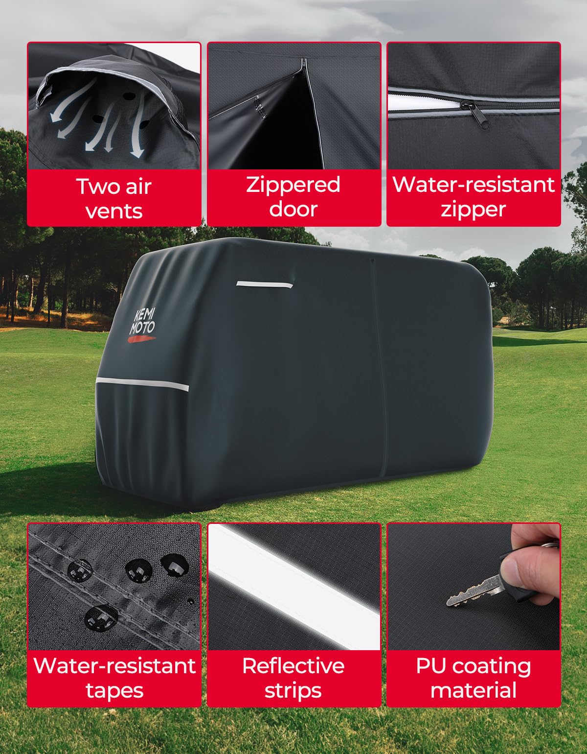 600D Waterproof Cover for EZGO Club Car 6/4+2 Passenger - Image 4