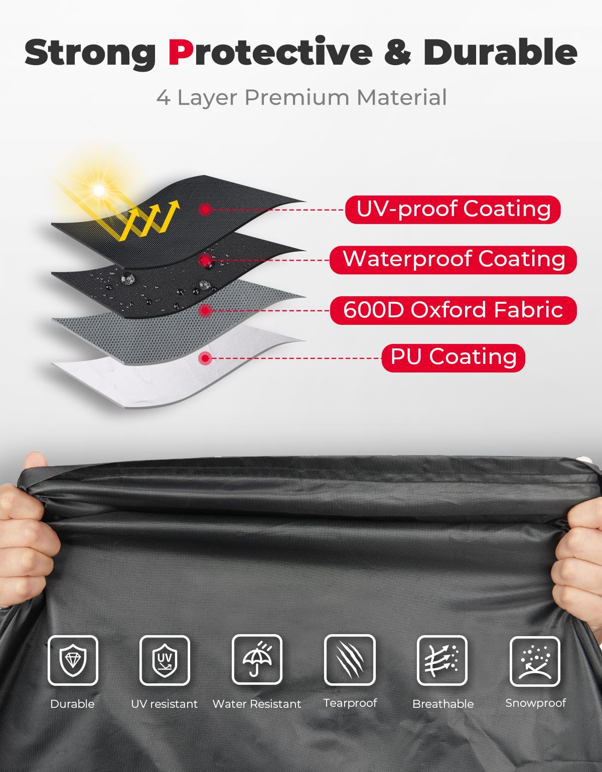600D Waterproof Cover for EZGO Club Car 6/4+2 Passenger - Image 6