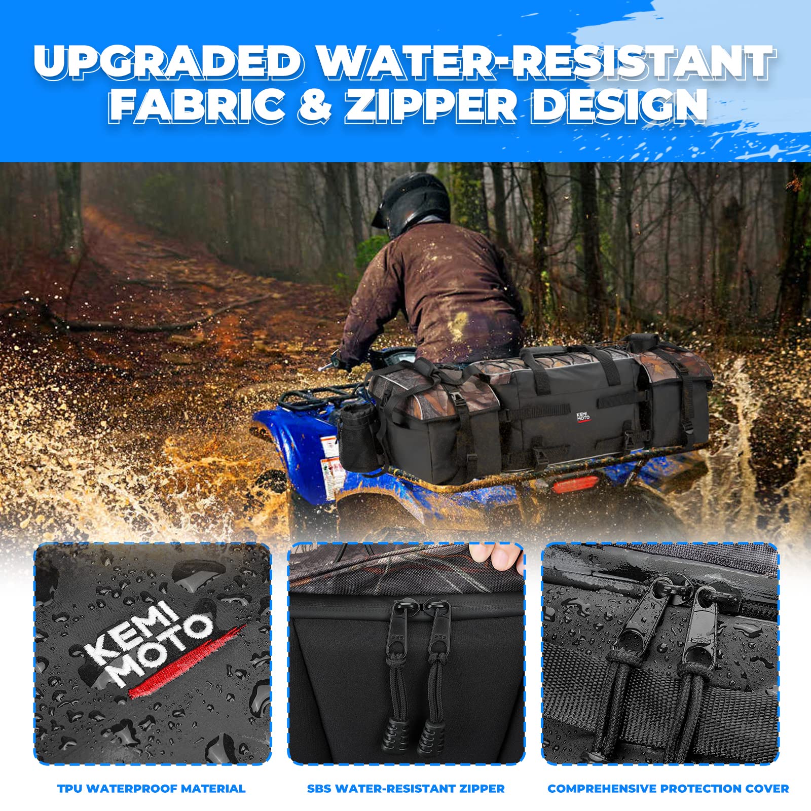 76L ATV Waterproof Storage Bags With Thicker Seat - Image 4