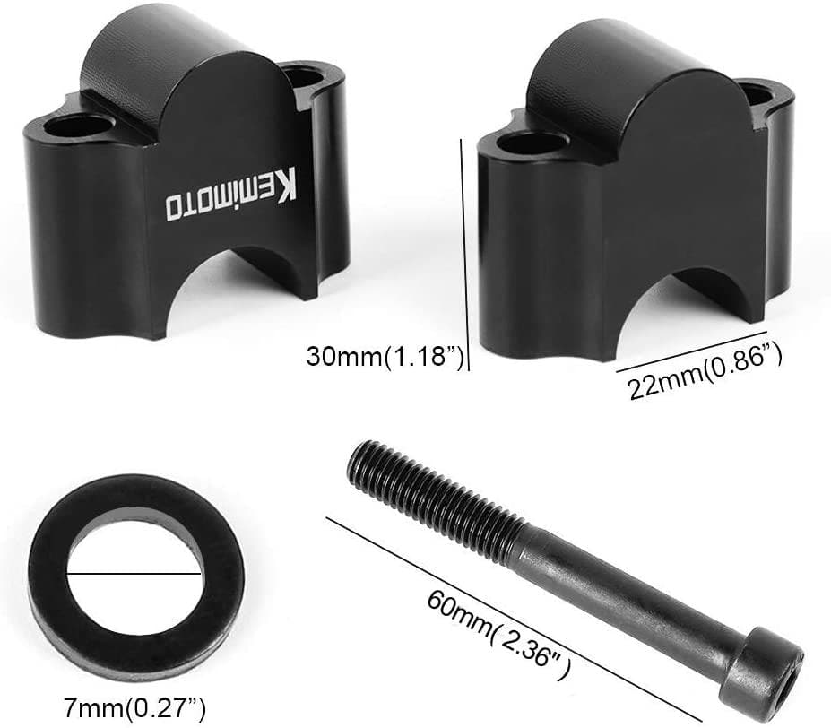 Motorcycle 7/8" Handlebar Risers 30mm Height (Black) - Image 5