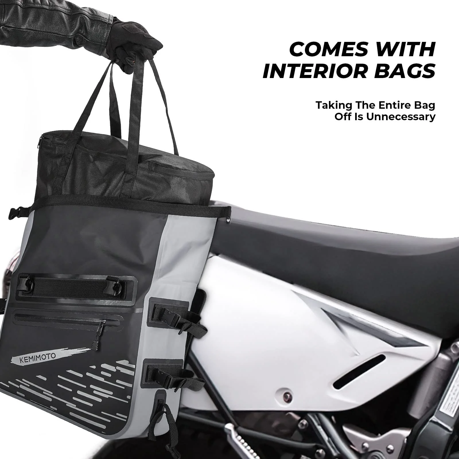 70L Waterproof Saddlebags for Adventure Touring Street Bike Dual Sport Bike - Image 2