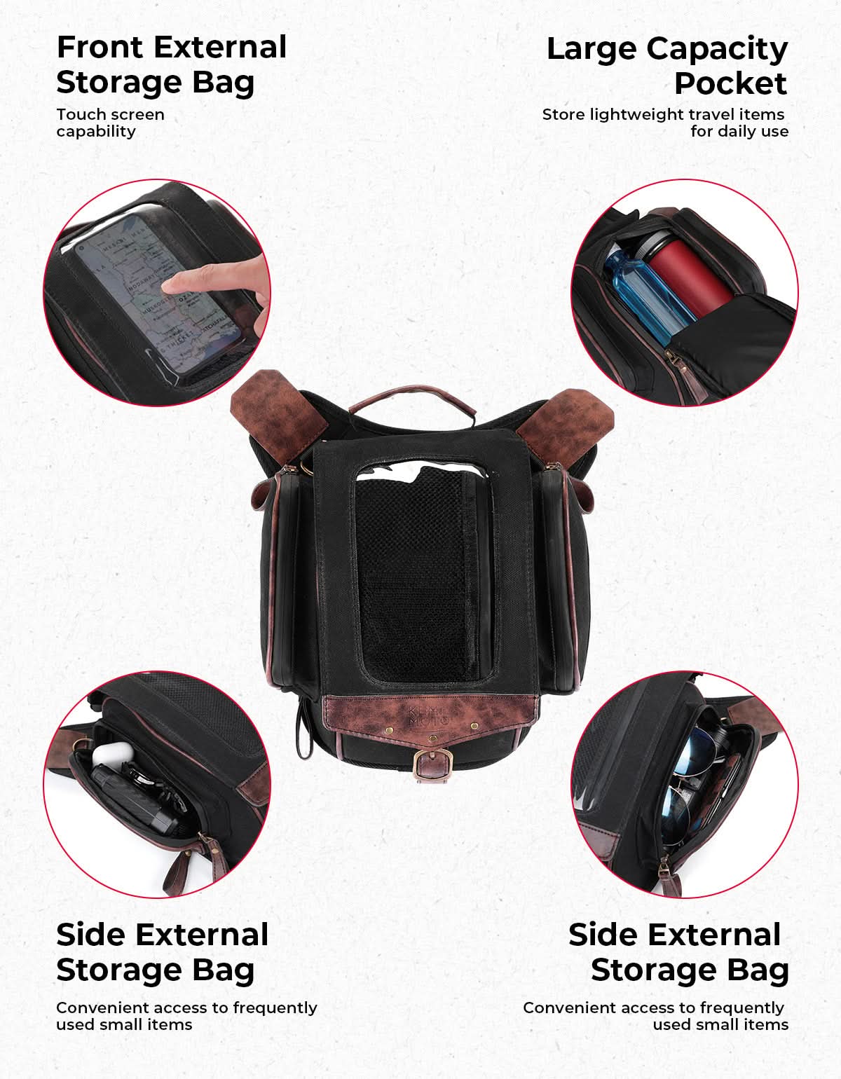8.5L Expandable Tank Bag For Motorcycle Riding - Image 2