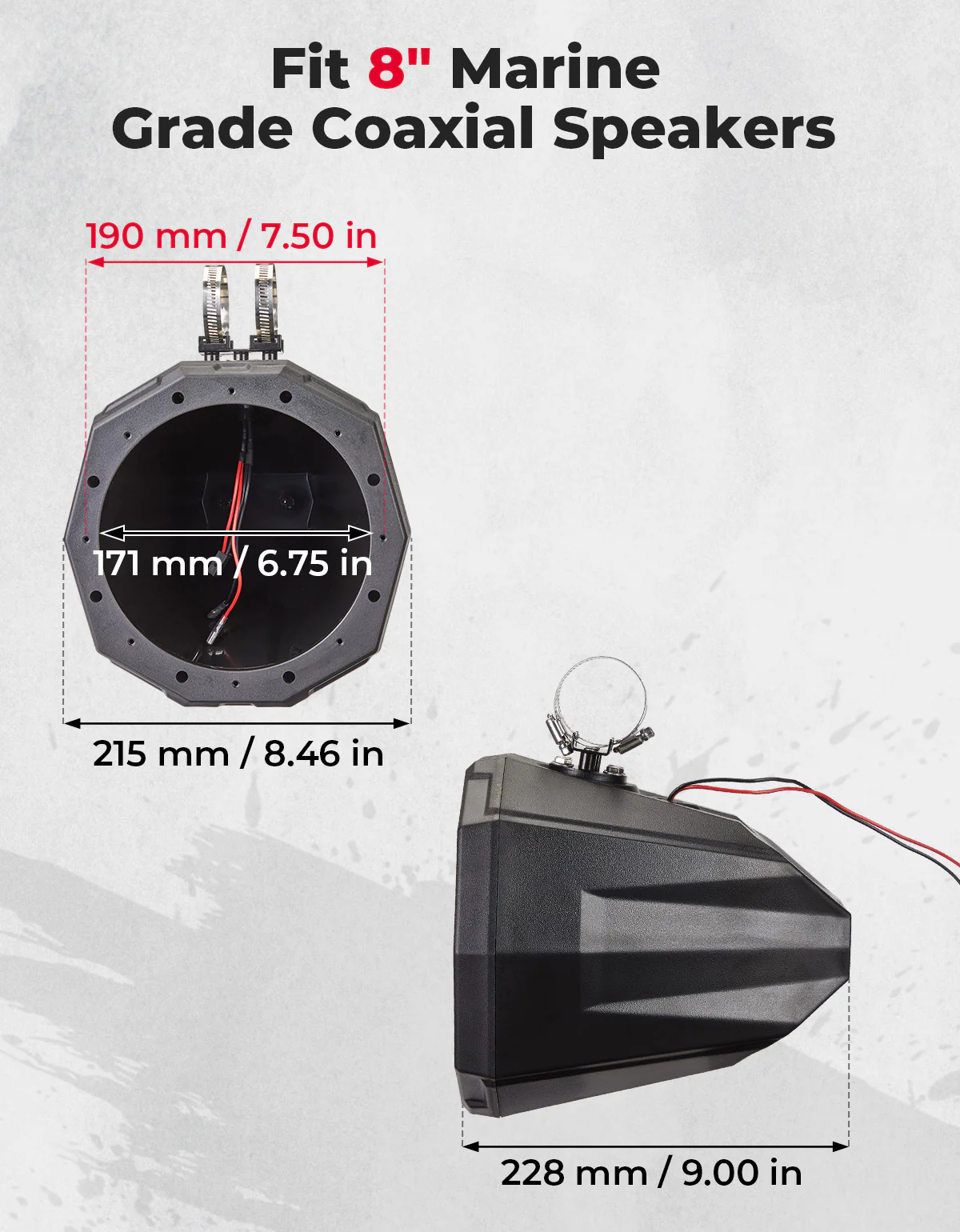 8-Inch Speaker Pod Enclosure for All 1.5" to 2" Roll Bar - Image 4