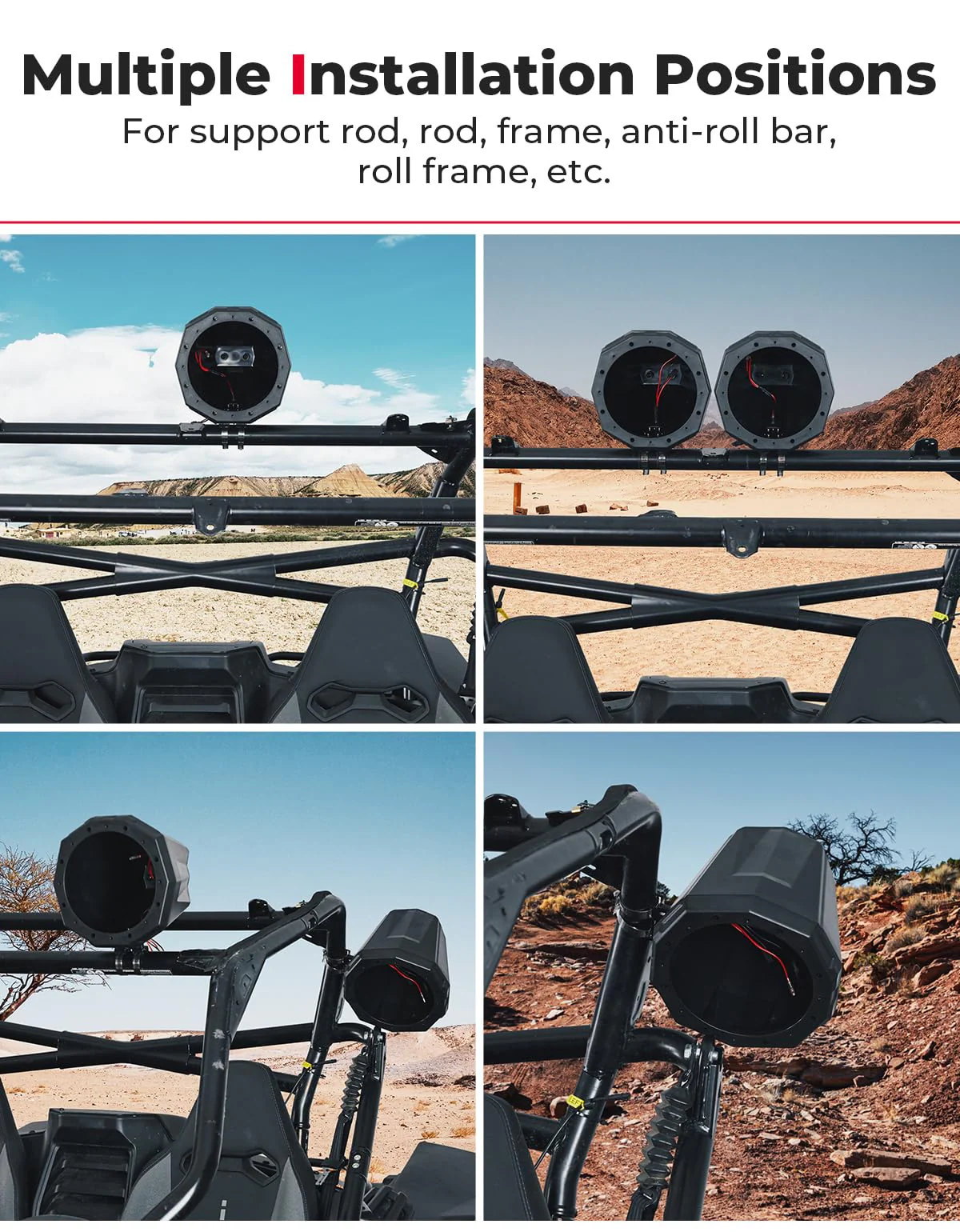 8-Inch Speaker Pod Enclosure for All 1.5" to 2" Roll Bar - Image 5