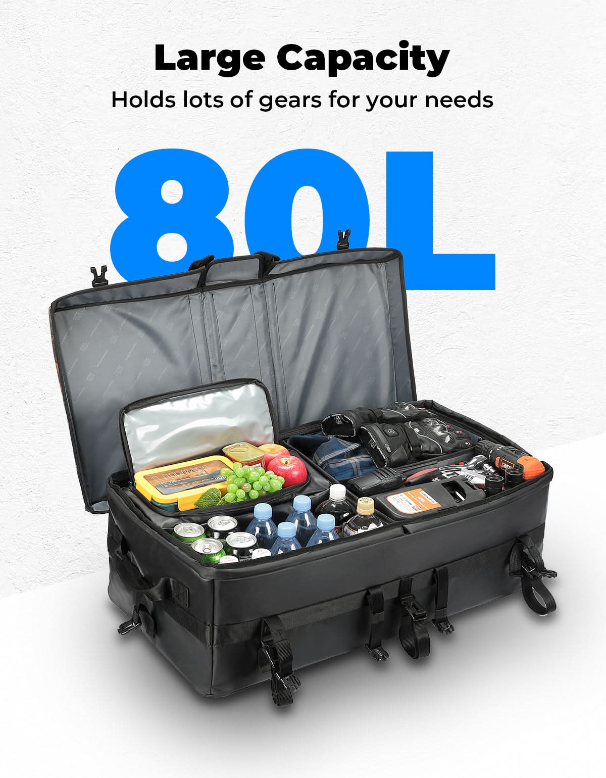 80L ATV Cargo Storage Bag w/ cooler bag for Polaris Sportsman Can-Am Brute Force CFMOTO - Image 2