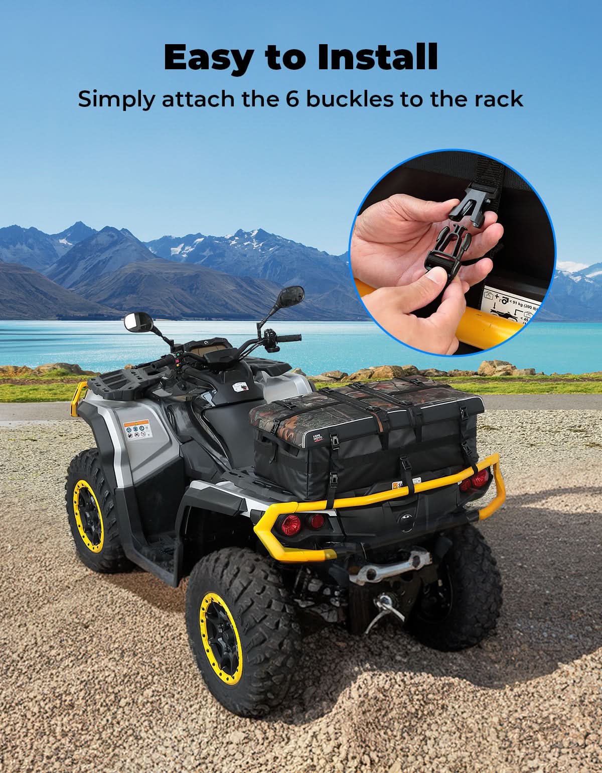 80L ATV Cargo Storage Bag w/ cooler bag for Polaris Sportsman Can-Am Brute Force CFMOTO - Image 4