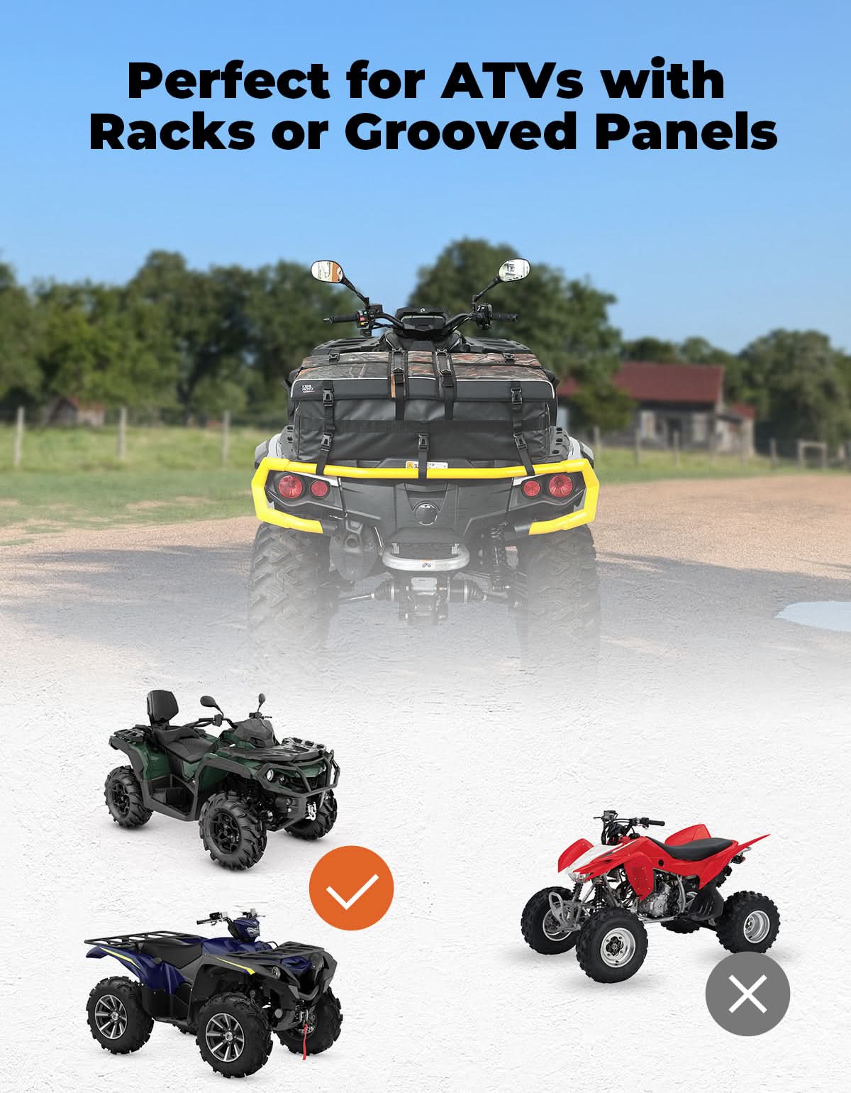 80L ATV Cargo Storage Bag w/ cooler bag for Polaris Sportsman Can-Am Brute Force CFMOTO - Image 5