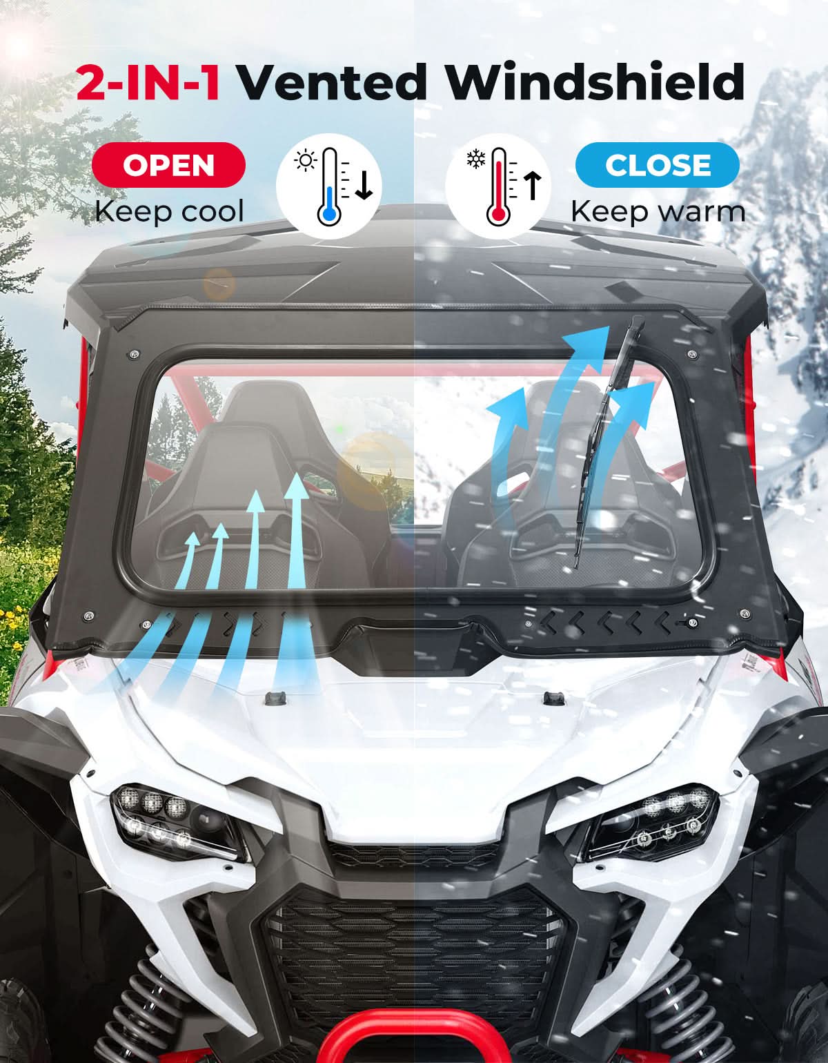 8MM Glass Windshield with Wiper for Honda Talon 1000 - Image 3