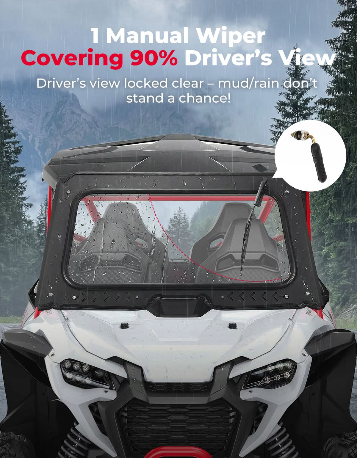 8MM Glass Windshield with Wiper for Honda Talon 1000 - Image 4