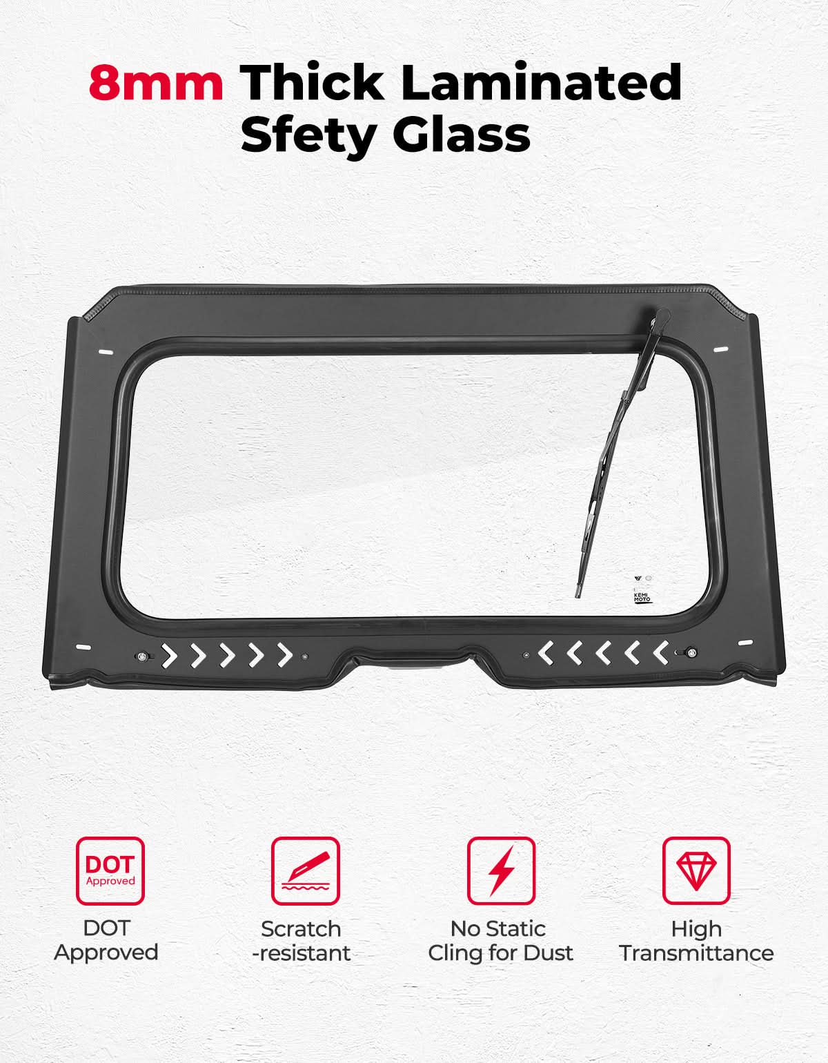 8MM Glass Windshield with Wiper for Honda Talon 1000 - Image 5