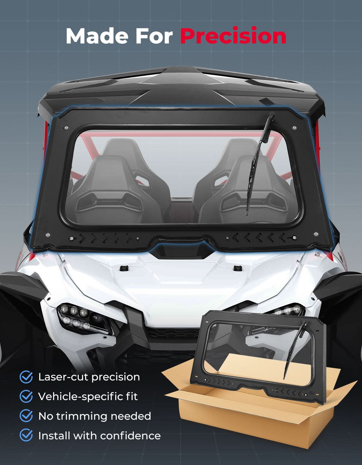 8MM Glass Windshield with Wiper for Honda Talon 1000 - Image 7