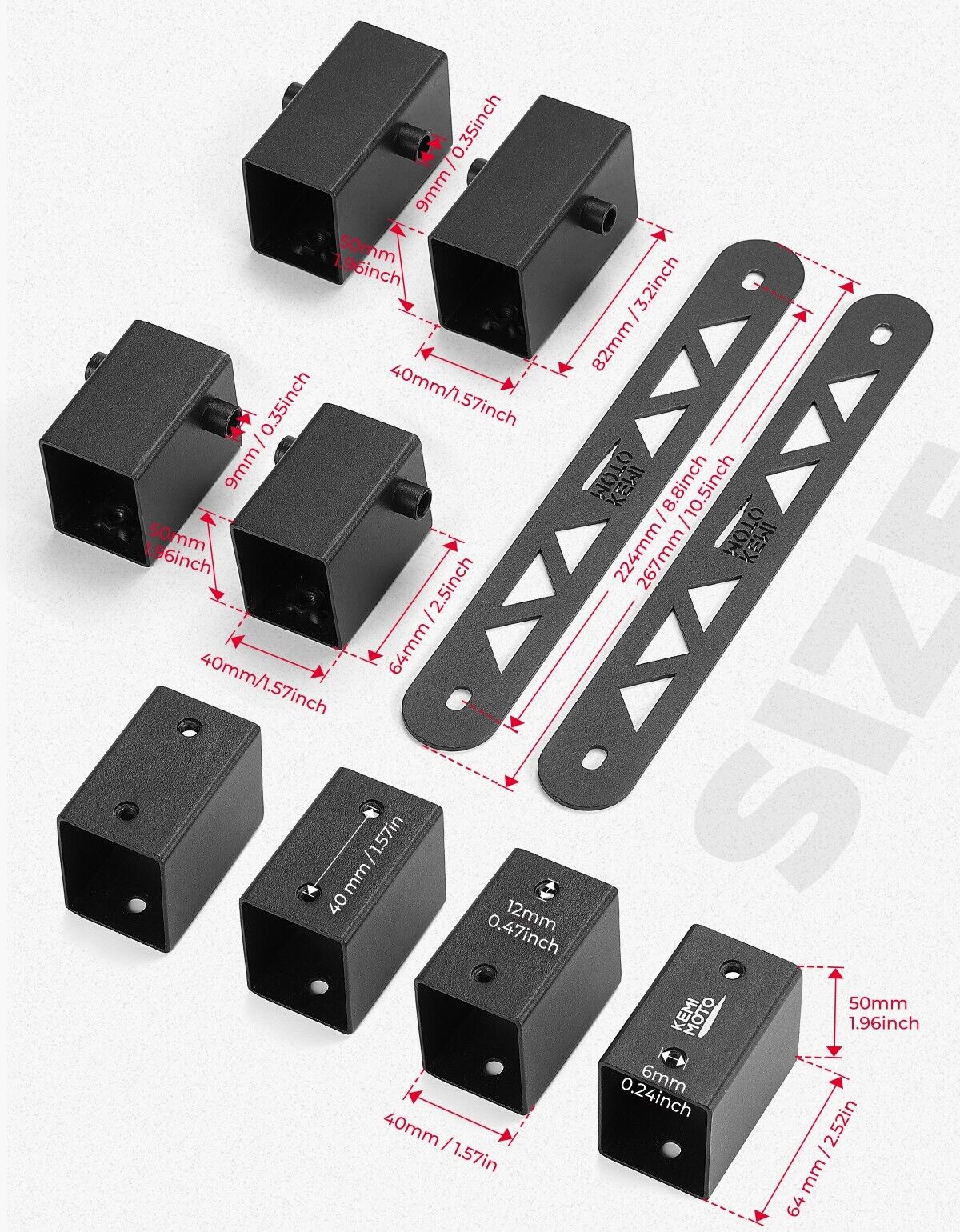 8PCS Seat Risers Spacers 2'' Lift Kit for Polaris RZR PRO XP 2-Seat - Image 7