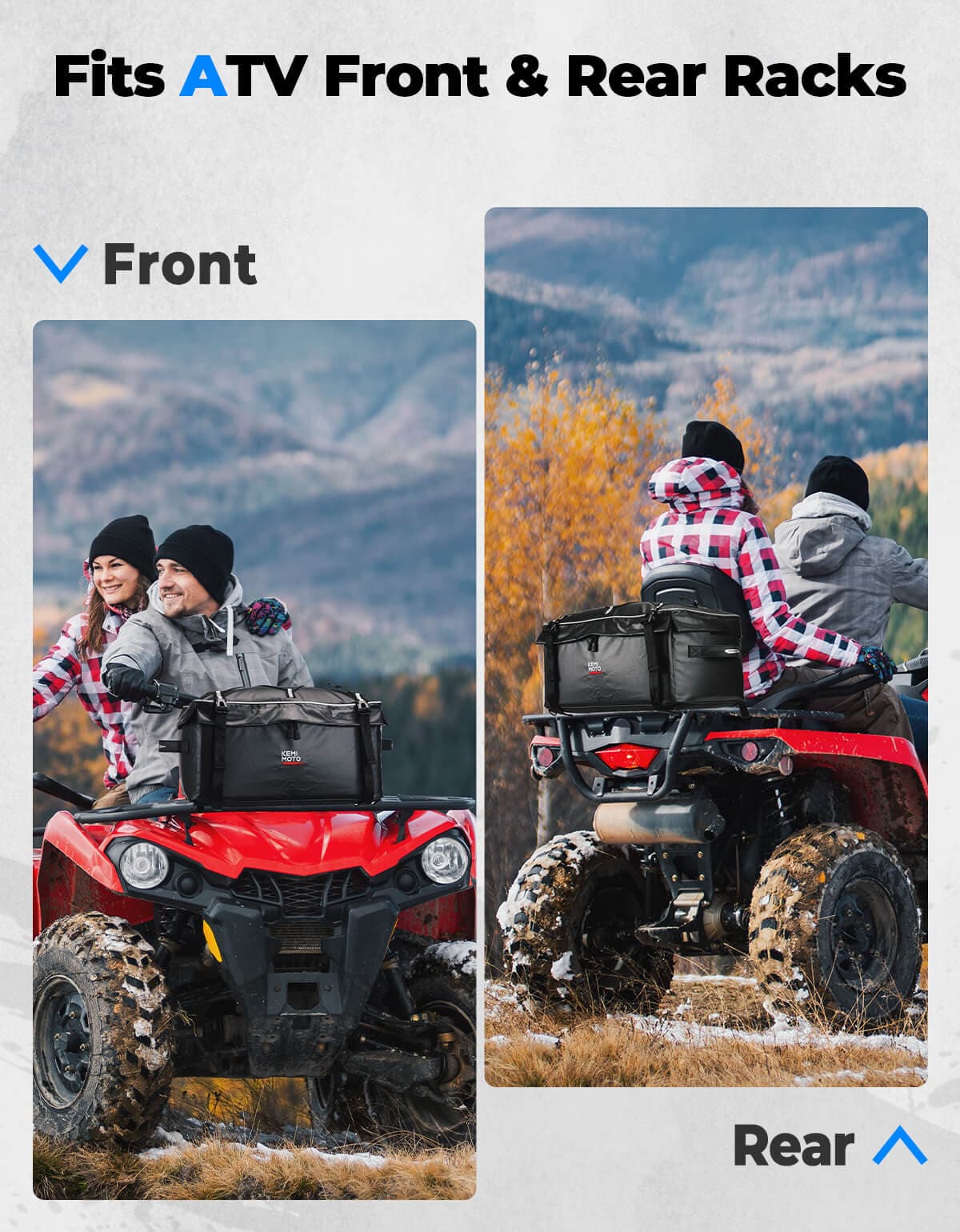 900D Water-Resistant ATV Storage Bag for Polaris Sportsman Arctic Cat Kawasaki - Image 3