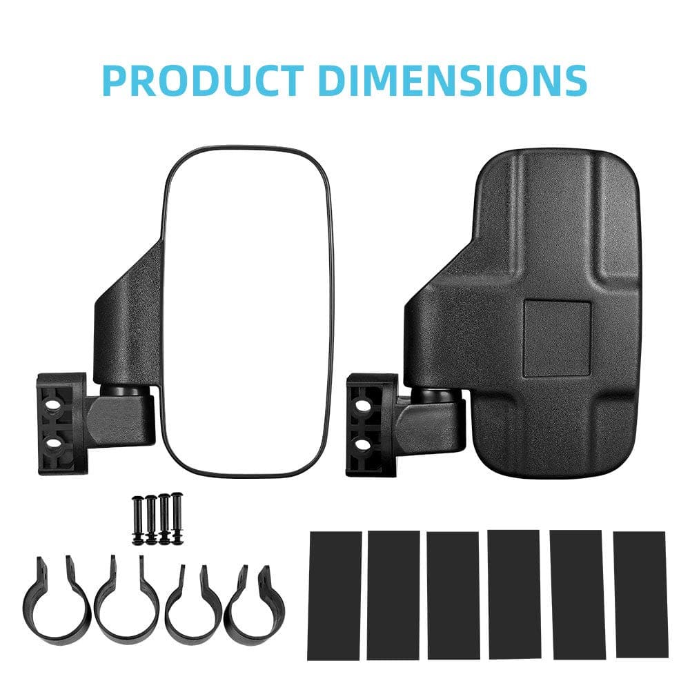 360 Degree Adjustable Side Mirrors for Can Am Maverick X3/ RZR w/ 1.75" -2" Roll Bar(1 pair) - Image 4