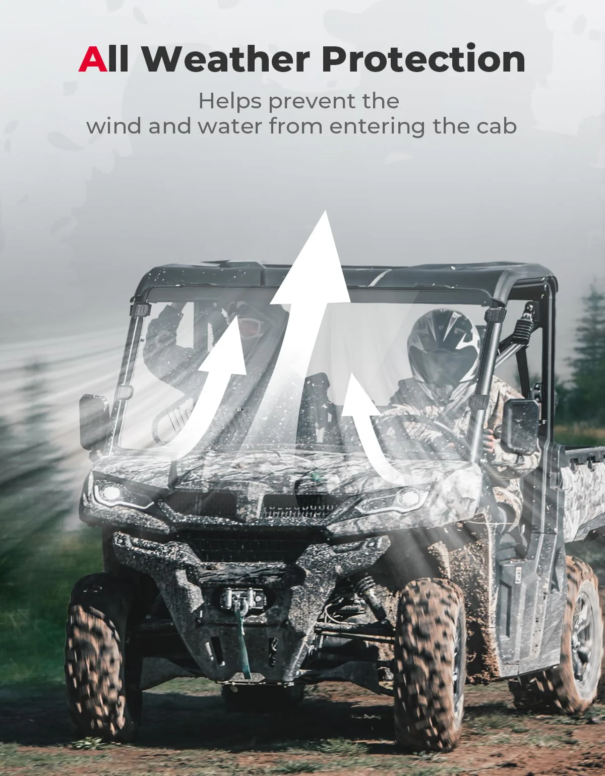 Airflow Sliding Vented Front Windshield for CFMOTO UFORCE 1000|1000XL - Image 3