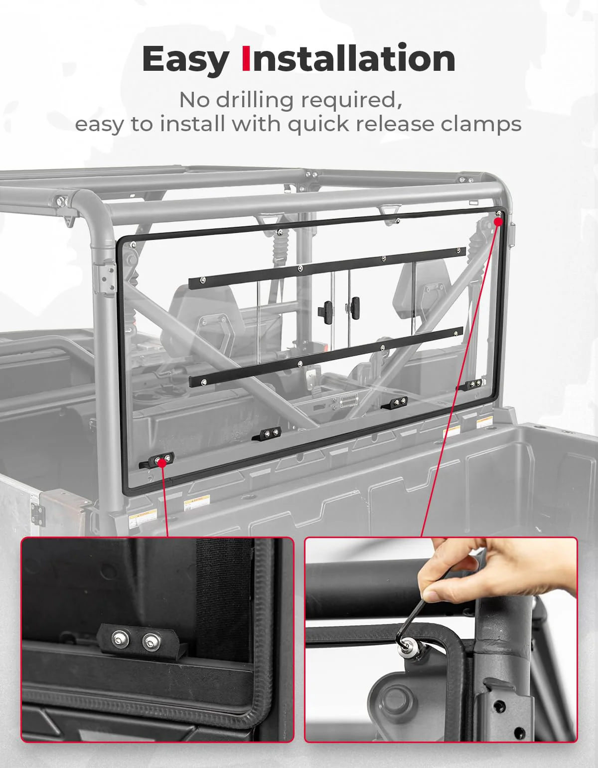 Rear Sliding Vented Windshield for CFMOTO UForce 1000 / 1000XL - Image 7