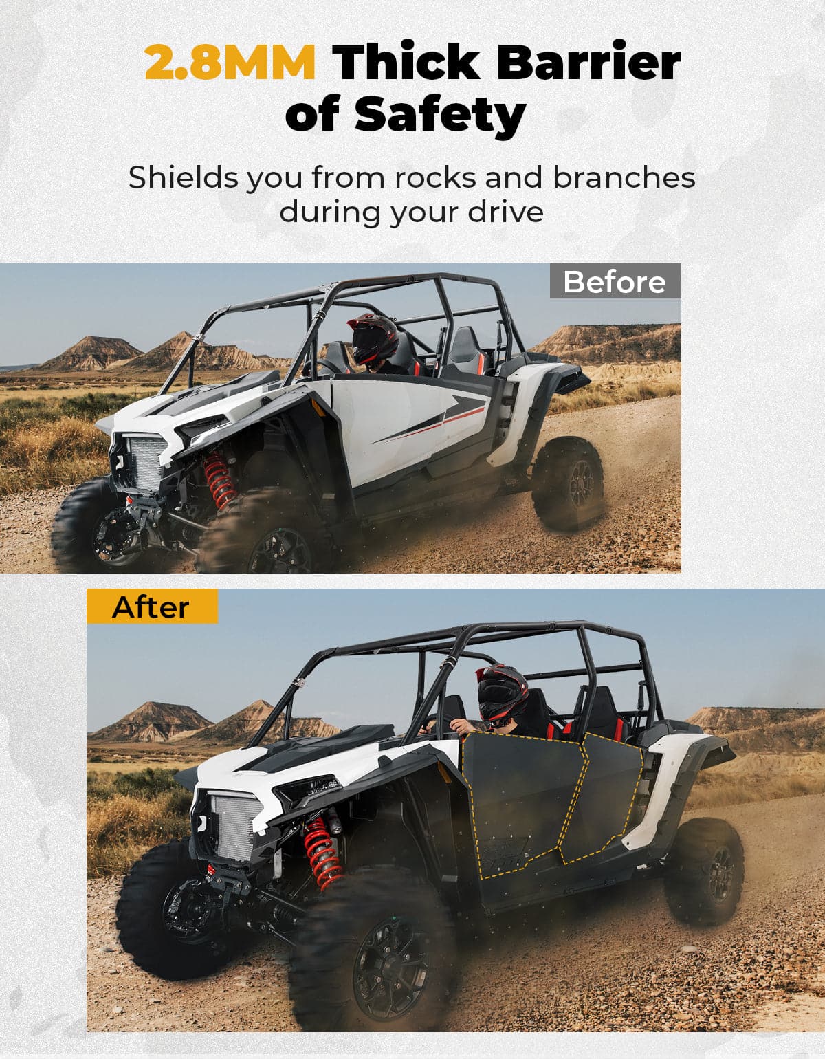 Aluminum Half Door with PC Window for Polaris RZR XP 4 1000 2024-2026 4PCS - Image 5