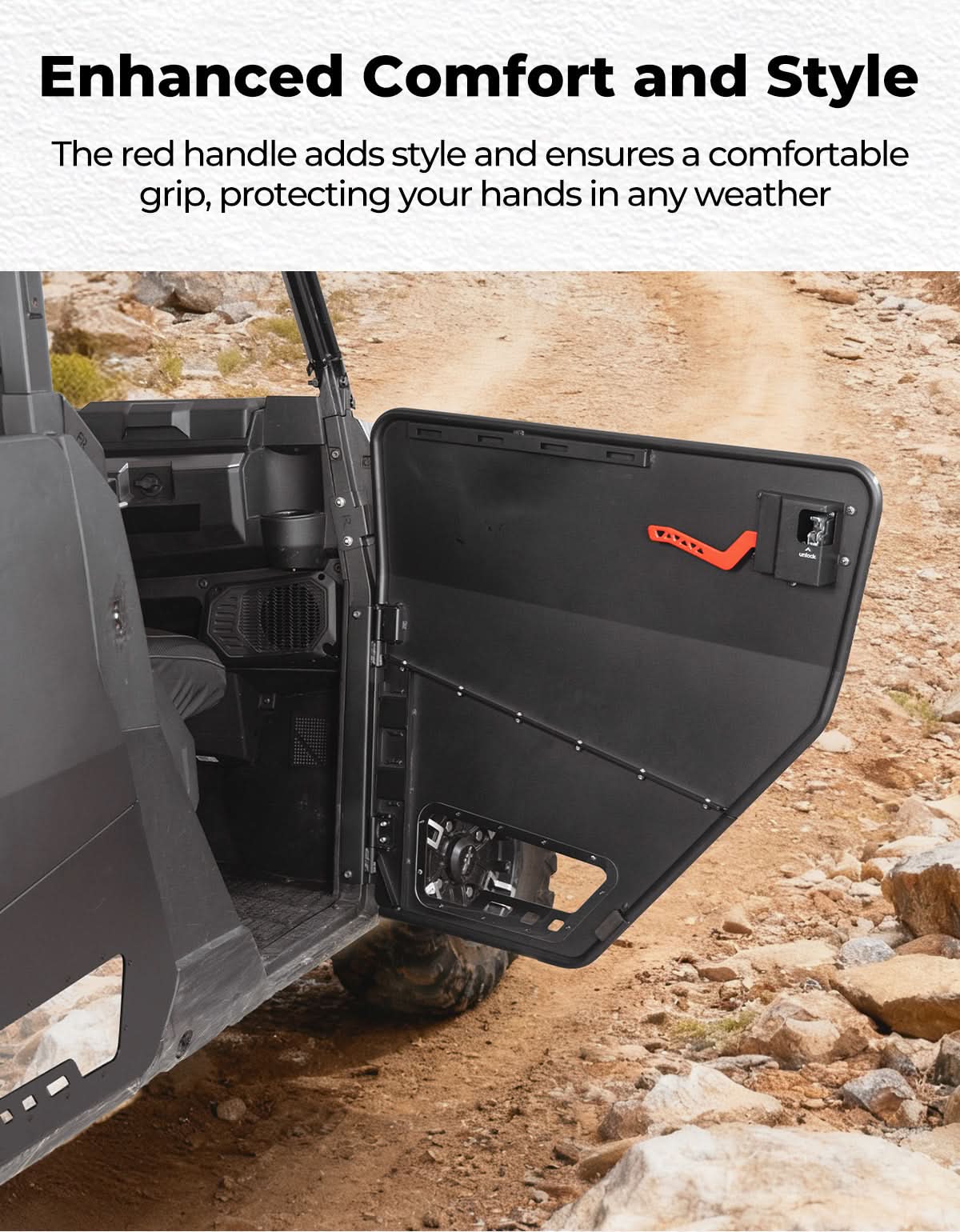 Aluminum Half Doors for Polaris Ranger Crew XP 1000 (2019-2026) - Image 5