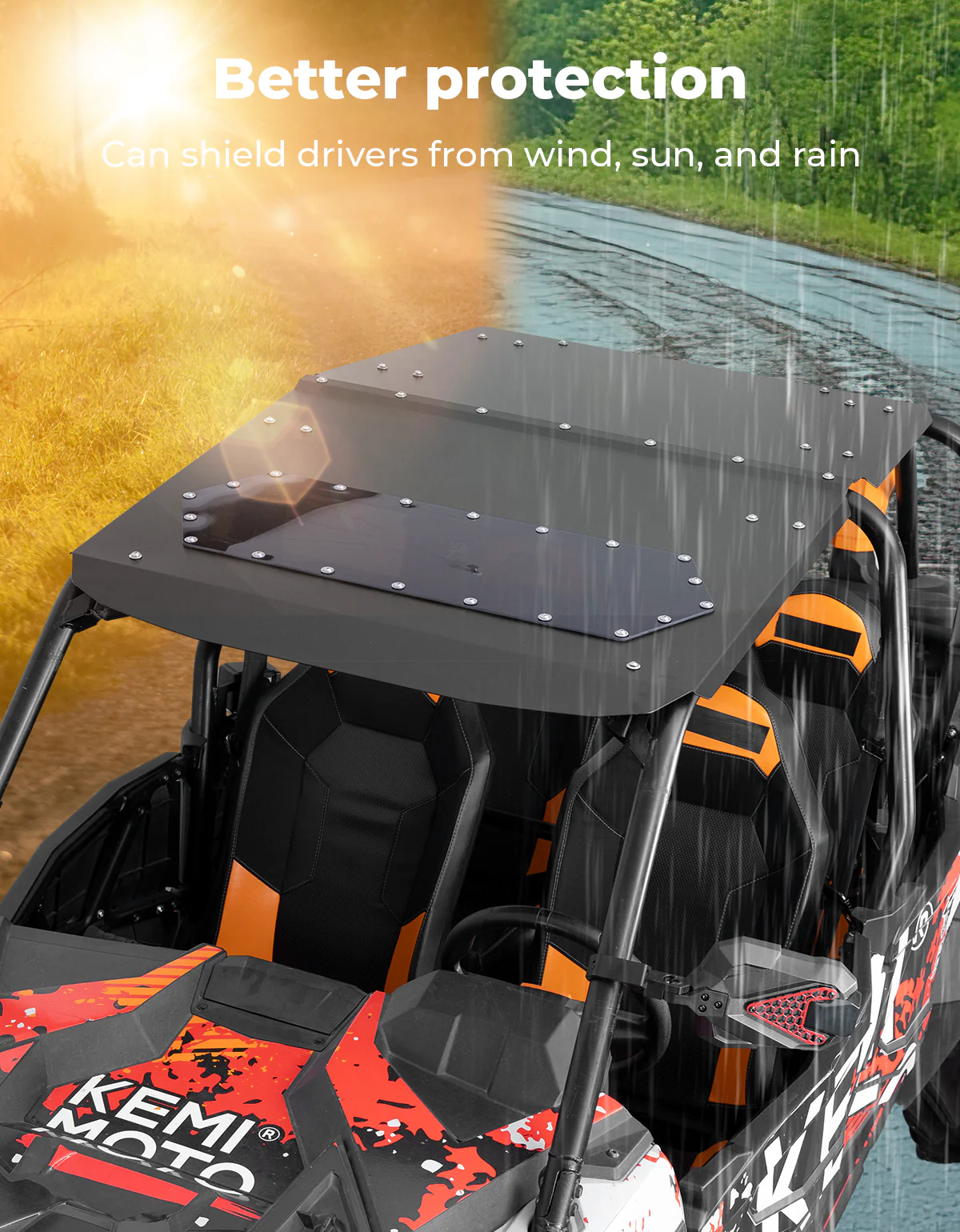 Aluminum Roof with Tinted Sunroof for RZR XP 4 1000 (2014-2023) - Image 3