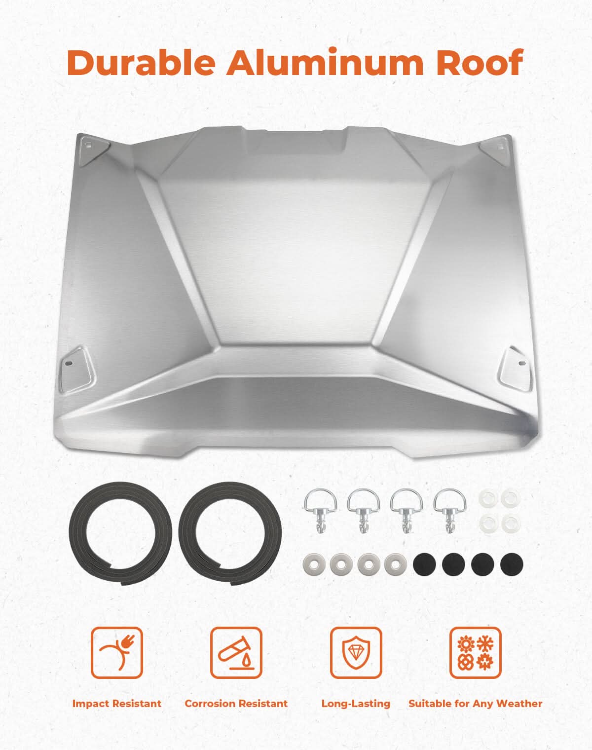Aluminum Silver Roof for Can Am Maverick X3 2017-2026 - Image 3