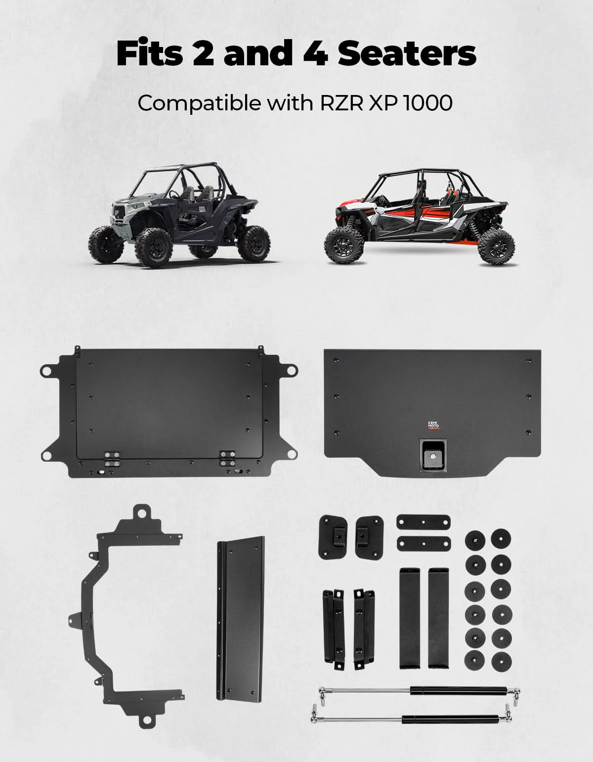 Aluminum UTV Trunk Bed Enclosure for Polaris RZR XP 1000 2014-2023 - Image 7