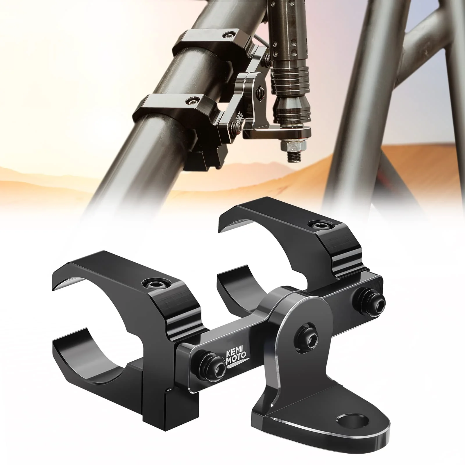 Aluminum UTV Whip Light Mount for 1.5 to 2" Roll Cage - Image 10