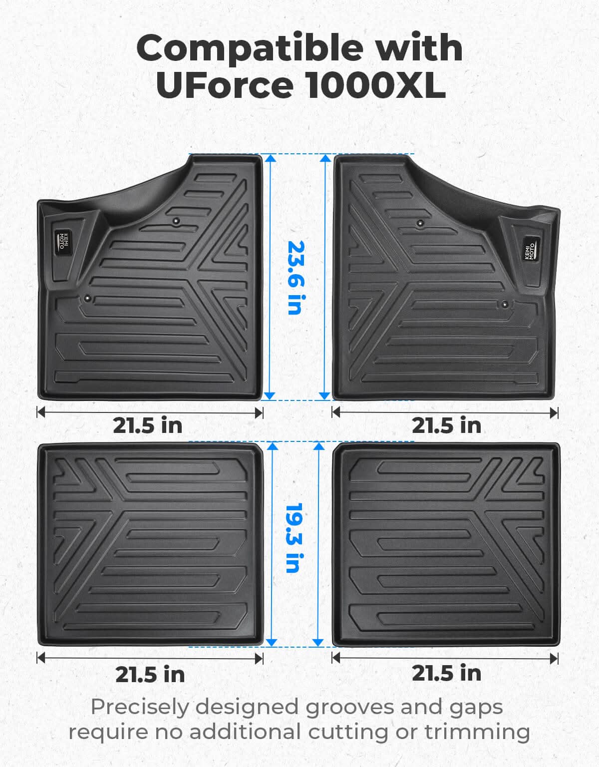 4PCS Anti-Slip Floor Mats for CFMOTO UFORCE 1000XL - Image 6