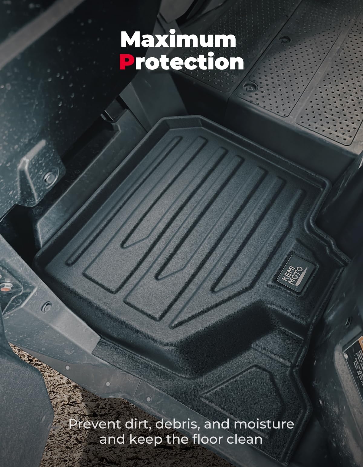Floor Mats TPE All-Weather Anti-Slip Liners for Pioneer 1000-6 (4 Pcs) - Image 2