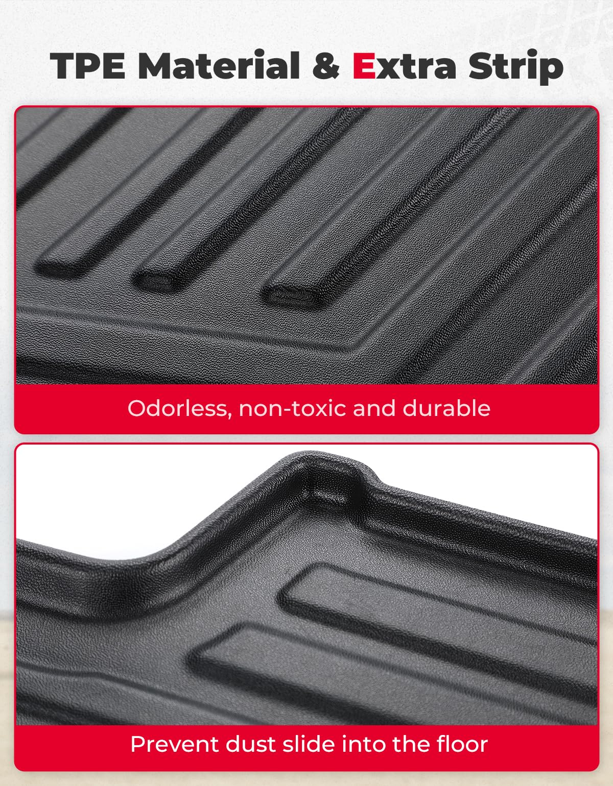 Floor Mats TPE All-Weather Anti-Slip Liners for Pioneer 1000-6 (4 Pcs) - Image 5