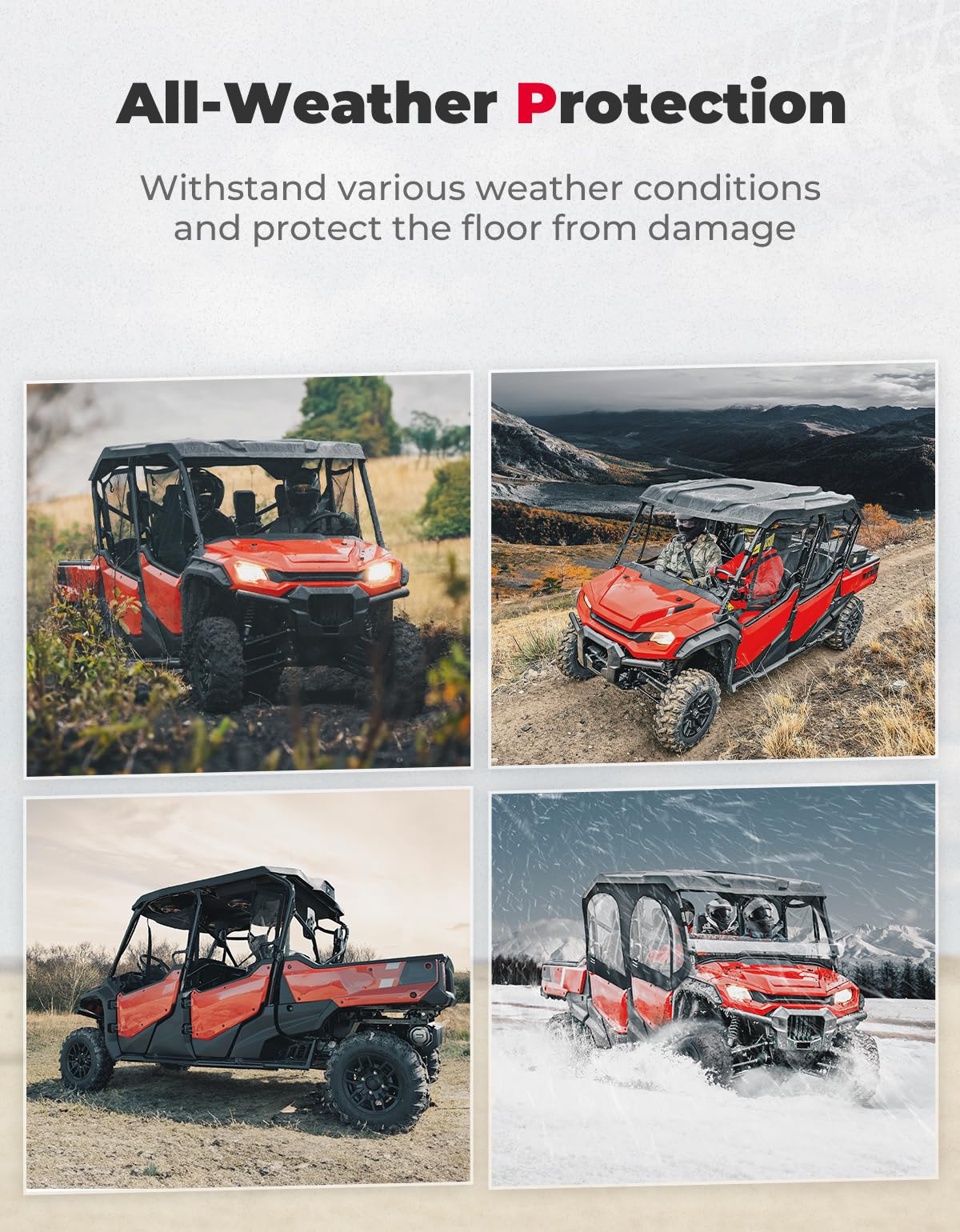 Floor Mats TPE All-Weather Anti-Slip Liners for Pioneer 1000-6 (4 Pcs) - Image 7