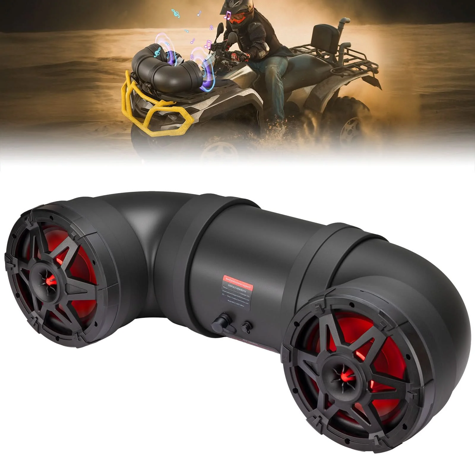 ATV Bluetooth Speaker 8" Sound Bar with RGB Lights for Polaris Can-Am - Image 2