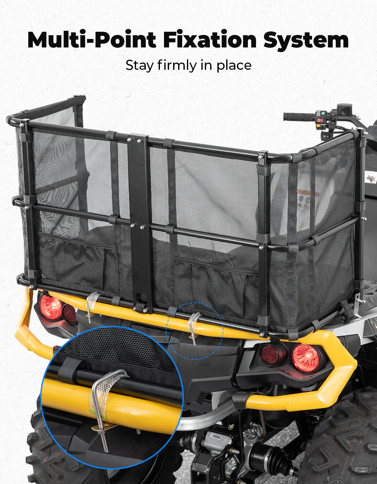 ATV Dog Carrier Seat with Safety Steel Frame for Can-Am Sportsman, Honda, Kawasaki - Image 3
