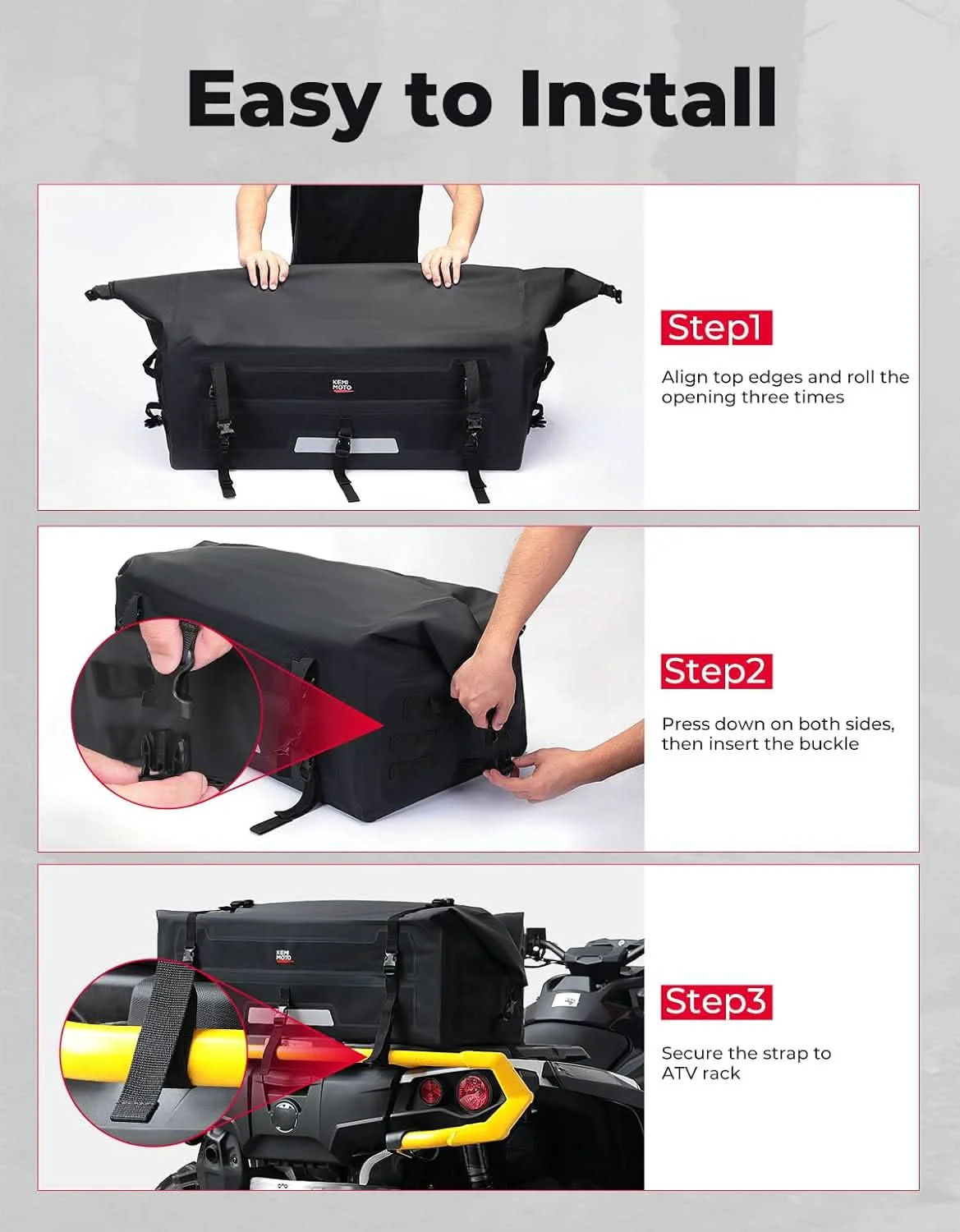 ATV Dry Bag, PVC Universal Storage Bag, 70L Waterproof - Image 7