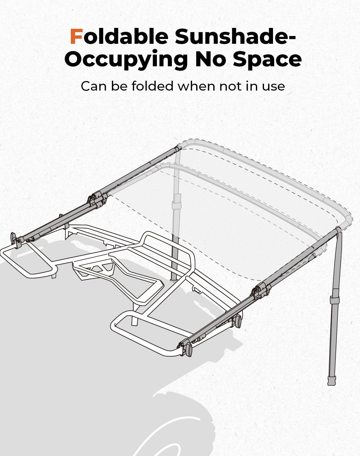 ATV Foldable Sunshade for Outlander CForce Fourtrax Sportsman - Image 4
