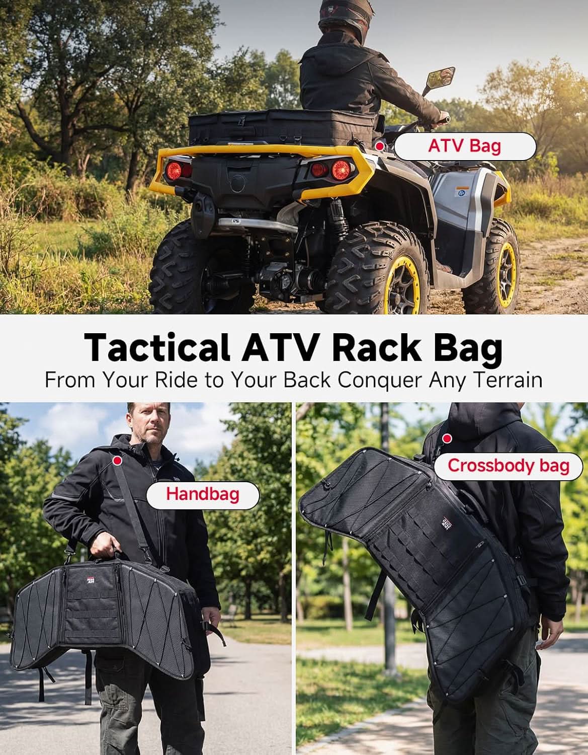 ATV Front Rear Rack Bag for Polaris Sportsman / Ranger / RZR , Can-Am - Image 2