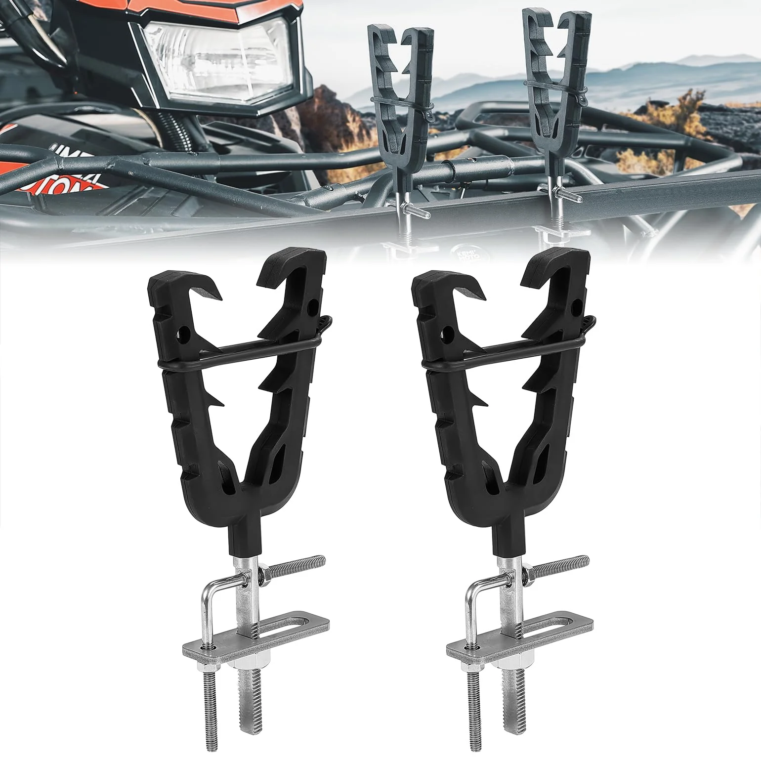 ATV Gun Mount with Rubber Straps for 0.79"-1.97" Square Tube - Image 8