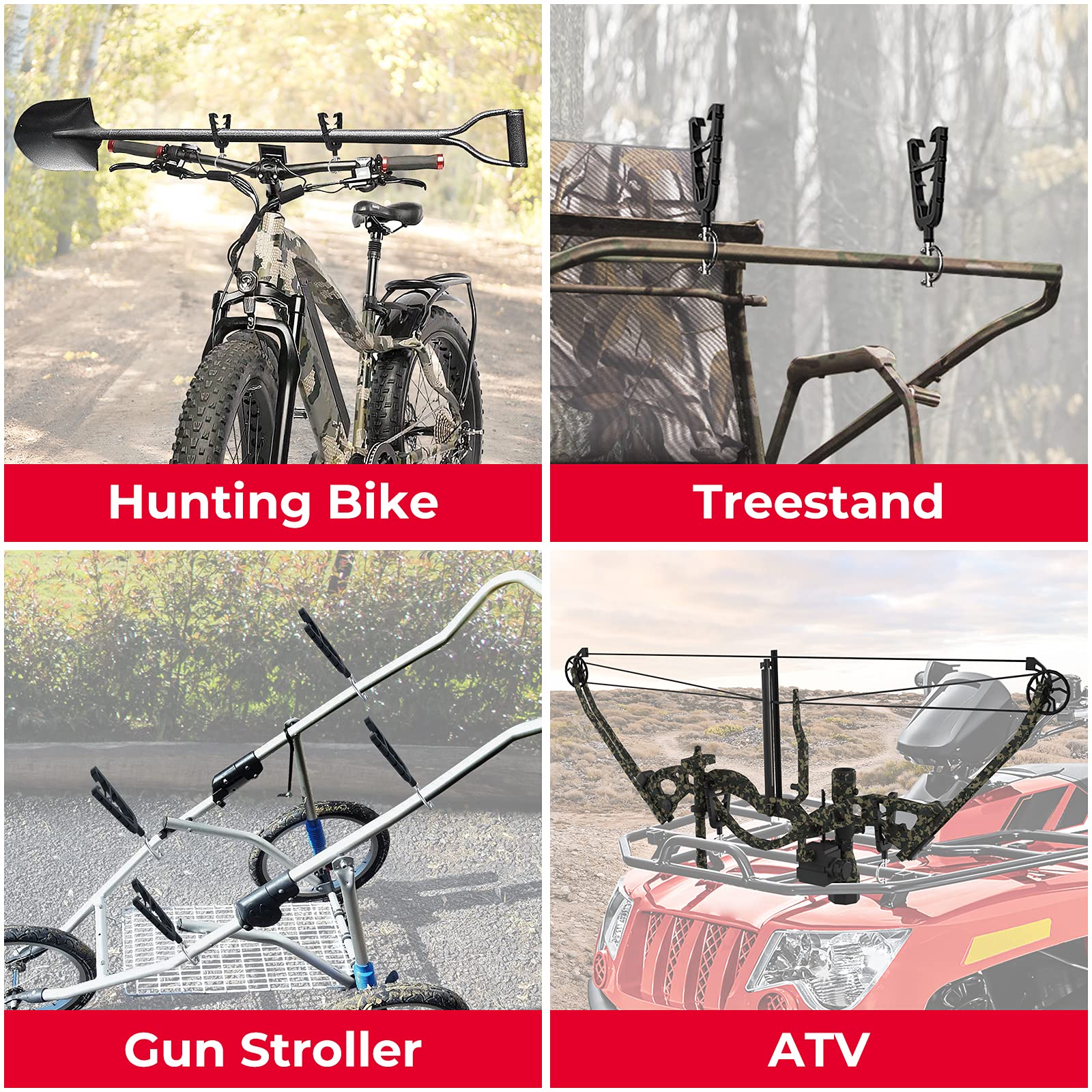 ATV Gun Mount and Bow Tools Rack with Rubber Straps - Image 5