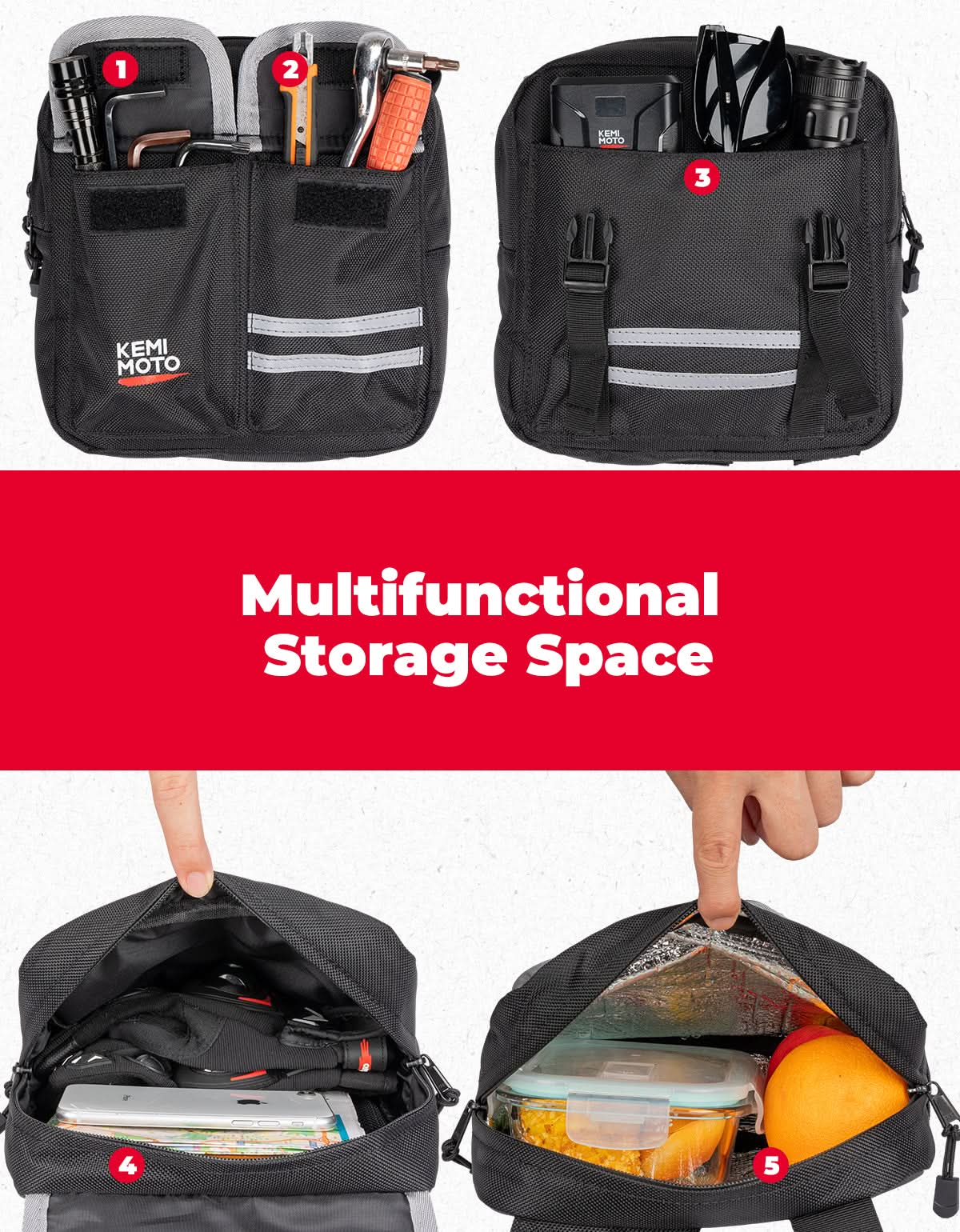 ATV Motorcycle Snowmobile Tank & Saddle Bag for Polaris Sportsman, Can-Am Outlander, CFMOTO CForce, Honda FourTrax/ Grizzly - Image 5