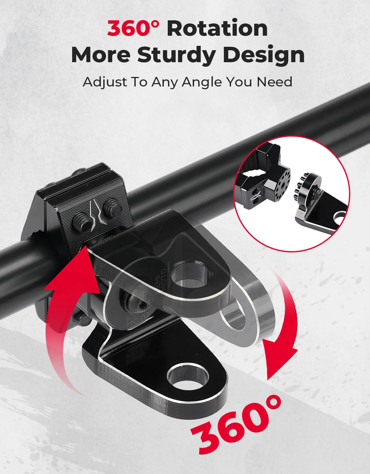 ATV Whip Light Flag Mount Bracket for 7/8"-9/8" Rack Bar - Image 3