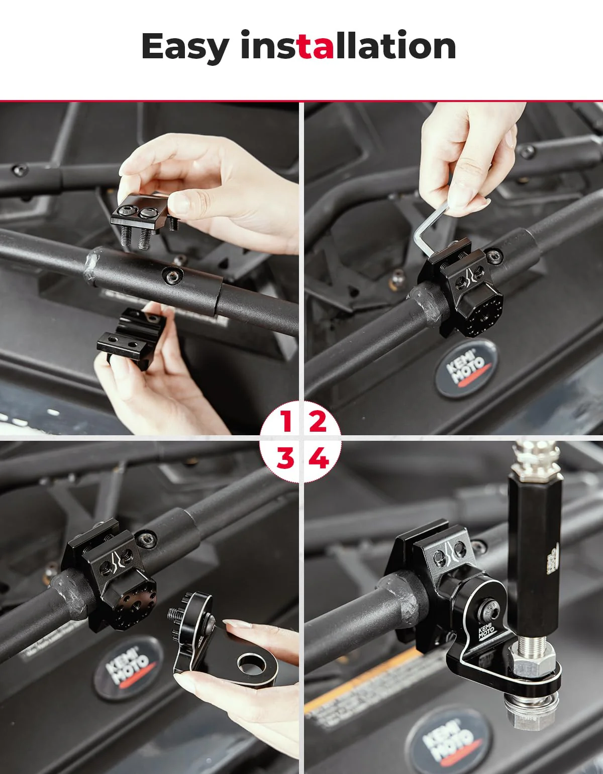 ATV Whip Light Flag Mount Bracket for 7/8"-9/8" Rack Bar - Image 8