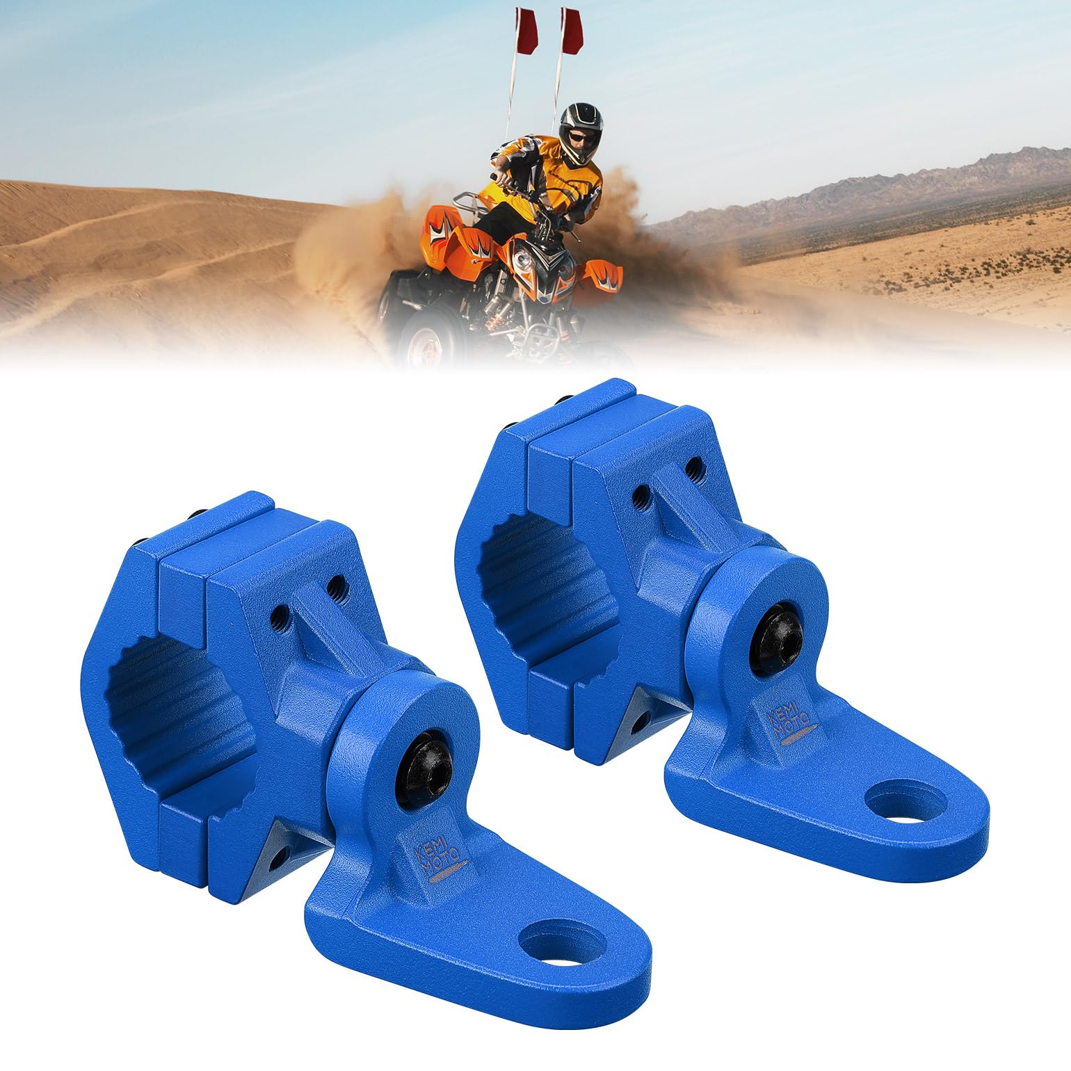 ATV/ UTV Whip Light / Flag Mounting Bracket for 7/8"-9/8" Handlebar Rack Bars - Image 12